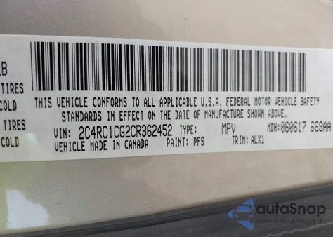 2012 Chrysler Town & Country Touring-L from USA, damaged, VIN 2C4RC1CG2CR362452